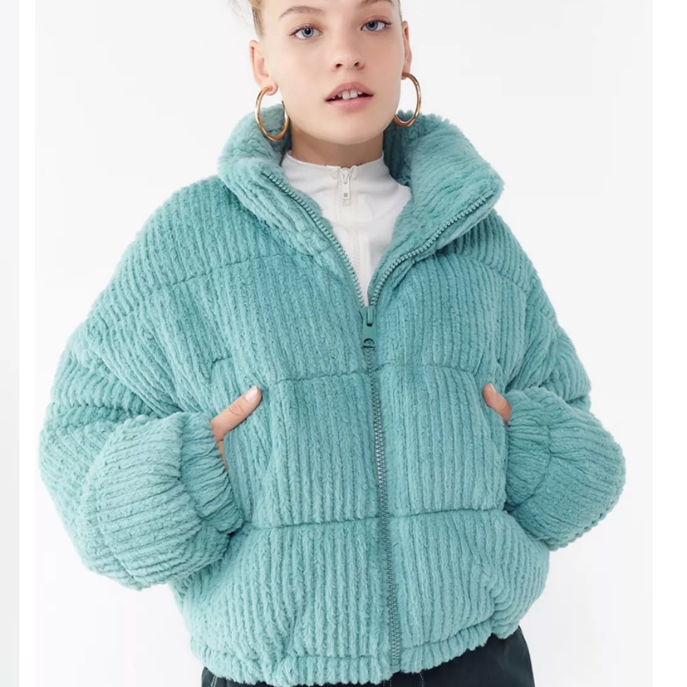 Urban Outfitters Fluffy Corduroy Puffer Jacket